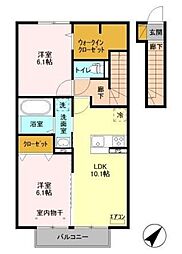 ボナール 2階2LDKの間取り