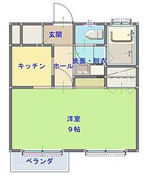 フェリーチェ検見川 1Kの間取図画像