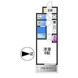 アドバンス大阪リーヴァ 1Kの間取図画像
