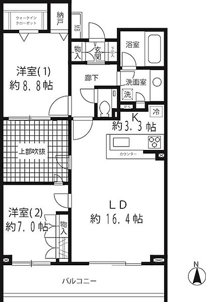 リベルテ等々力 106｜東京都世田谷区等々力６丁目(賃貸マンション2LDK・1階・80.22㎡)の写真 その2