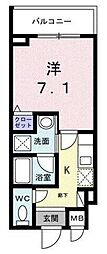 ライズ脇田町II 1Kの間取図画像