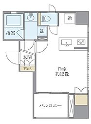 KDXレジデンス神田 6階ワンルームの間取り