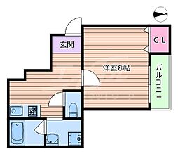 Oak中穂積 1階1Kの間取り