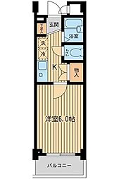 東急目黒線 不動前駅 徒歩4分の賃貸マンション 1階1Kの間取り