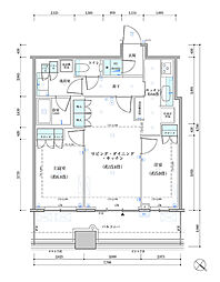 パークタワー勝どきサウス 2LDKの間取図画像