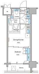 ルフォンプログレ西大井プレミア 1DKの間取図画像