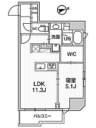 シーズンフラッツ蔵前パークフロント 4階1LDKの間取り