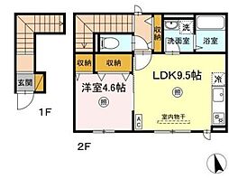 リーセント・メゾンS 2階1LDKの間取り