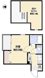 ウィローズ沼袋 1Kの間取図画像
