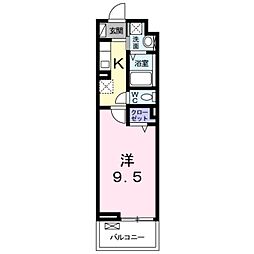 アビタシオン吉祥院 1Kの間取図画像