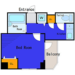 東急池上線 千鳥町駅 徒歩5分の賃貸マンション 3階1Kの間取り