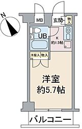 ユニーブル保土ケ谷 ワンルームの間取図画像