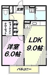 ハウディ・ヴィラ−ジュ 1階1LDKの間取り