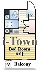 グリーンピア氷川 7階ワンルームの間取り