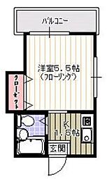 BOX-1 4階1Kの間取り
