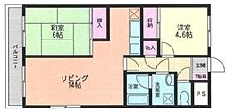 グリーンキャッスル市ヶ尾 2LDKの間取図画像