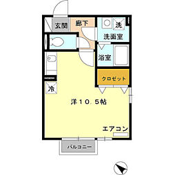 ベルテイマイ ワンルームの間取図画像