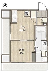 ラ・ブークル 7階1DKの間取り