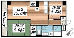 山口マンション 2LDKの間取図画像