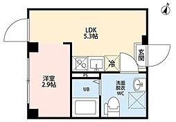 Deuxieme Aifer 3階ワンルームの間取り