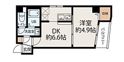 ＰＲＥＣＩＯ日本堤 5階1DKの間取り