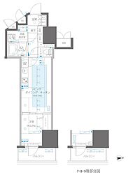 ズーム信濃町 1LDKの間取図画像