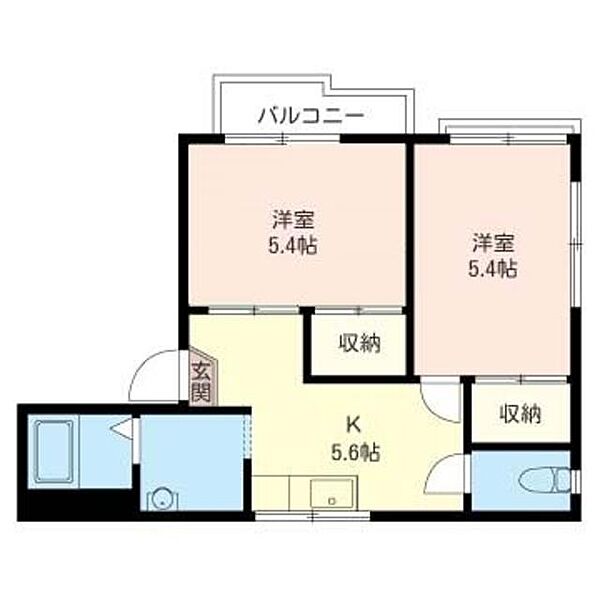 ヒルズ・ウィスタリア 00201｜千葉県習志野市藤崎６丁目(賃貸アパート2K・2階・36.75㎡)の写真 その2