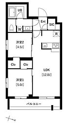 タスキプライムテラス中村橋 2LDKの間取図画像