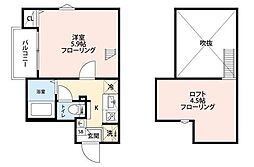 グランクオール梅屋敷 3階1Kの間取り