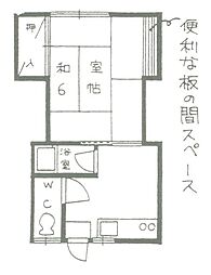 末広荘 2階1Kの間取り