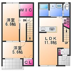 フォレストメゾン高石 2LDKの間取図画像