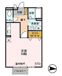 ベルドムール・CTD ワンルームの間取図画像