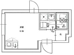 RSC西早稲田 3階ワンルームの間取り