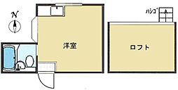 グリーンコーポパート1 1階ワンルームの間取り