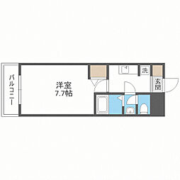 リーセント春町 1Kの間取図画像