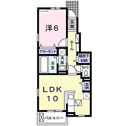 東急田園都市線 南町田グランベリーパーク駅 徒歩20分の賃貸アパート 1階1LDKの間取り