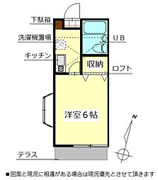 シティパレス東住三光町 1Kの間取図画像