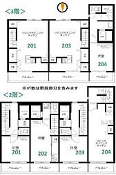 グラン徳丸 2階1LDKの間取り