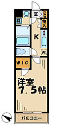 ベルベール 1Kの間取図画像