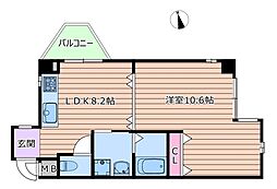 Osaka Metro長堀鶴見緑地線 横堤駅 徒歩9分の賃貸マンション 4階1LDKの間取り
