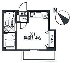 グランパーチェ ワンルームの間取図画像