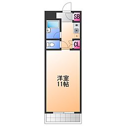 ヴィラアールワイ 1Kの間取図画像