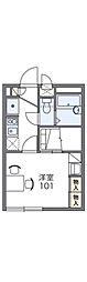 レオパレスフローラA・I 1Kの間取図画像