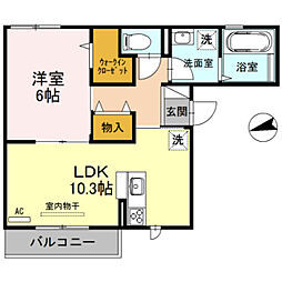 シュトラール喜連瓜破 1LDKの間取図画像