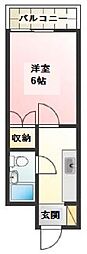 グリーンハイツ 1Kの間取図画像