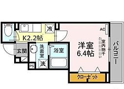 エクセリア高島平I 1階1Kの間取り