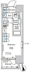 パークアクシス門前仲町EAST ワンルームの間取図画像