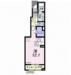 カデンツァ ワンルームの間取図画像