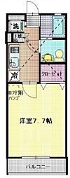 東京メトロ東西線 浦安駅 徒歩20分の賃貸アパート 1階1Kの間取り