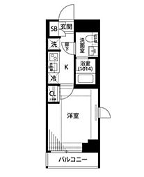 プレール・ドゥーク豊洲スクエア 1Kの間取図画像